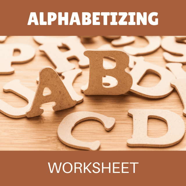 Alphabetizing worksheet