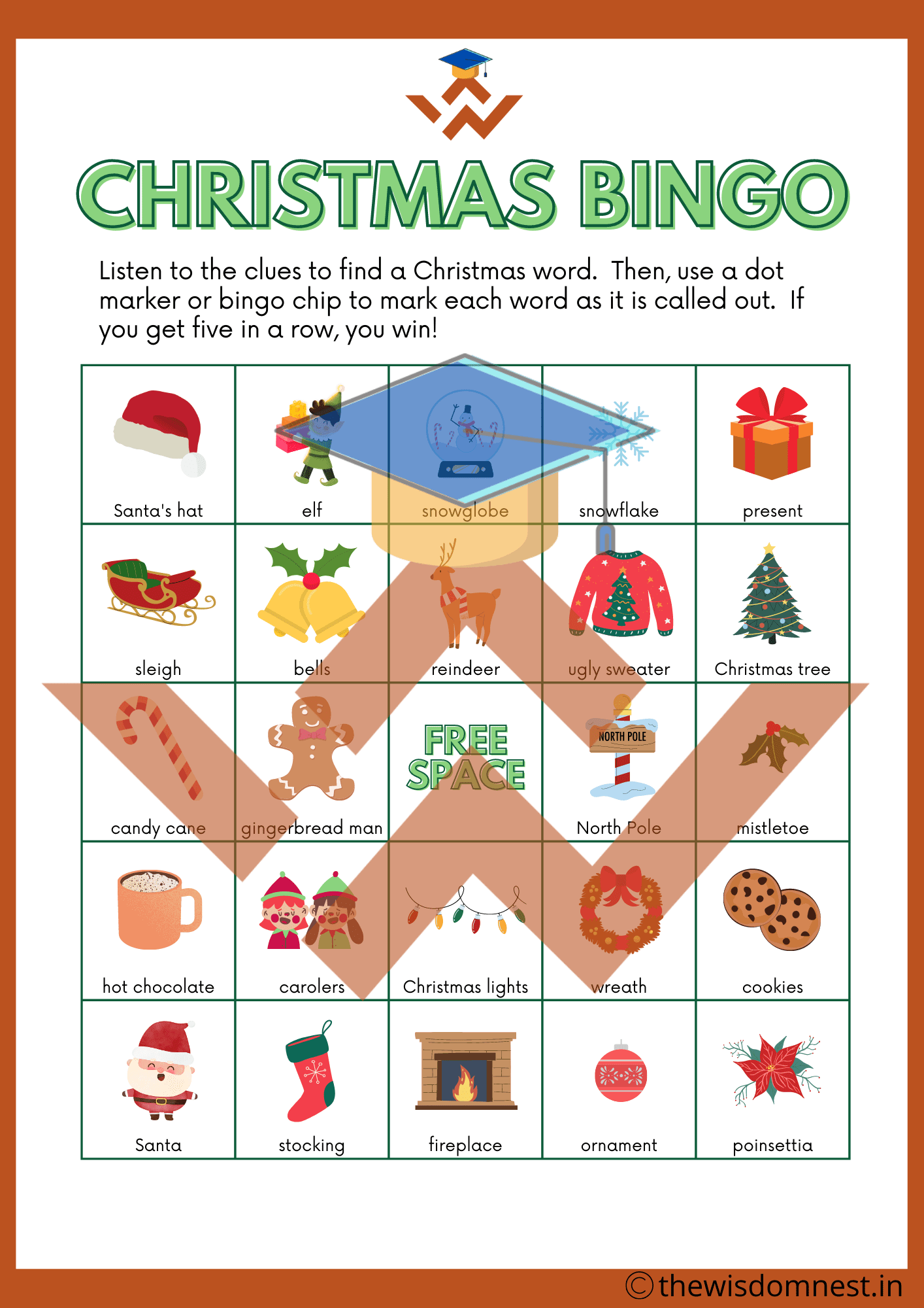 WN Christmas bingo worksheet