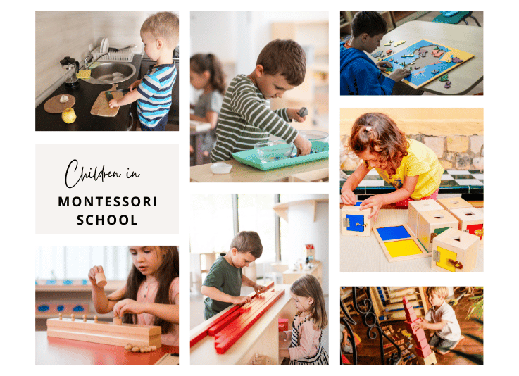 Children in Montessori school