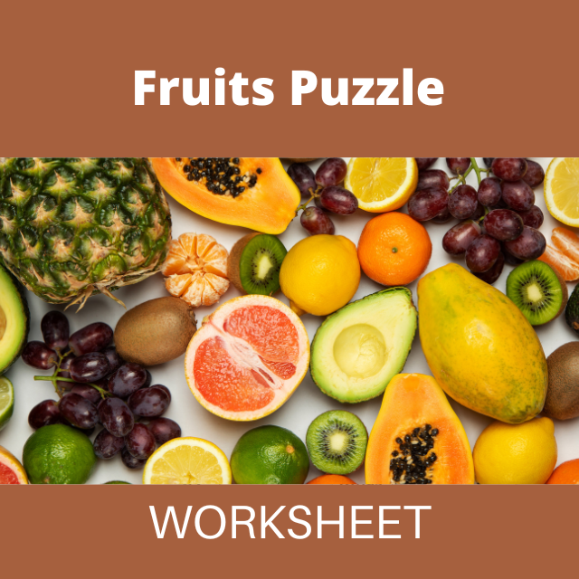 Fruits puzzle worksheet